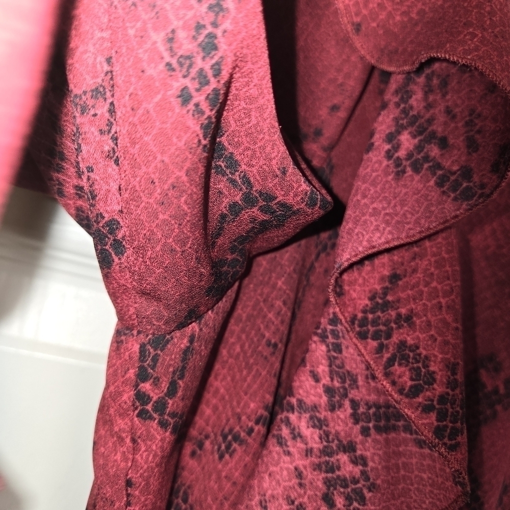 Banana republic factory dress women's size small burgundy red snake print smock - Picture 4 of 14